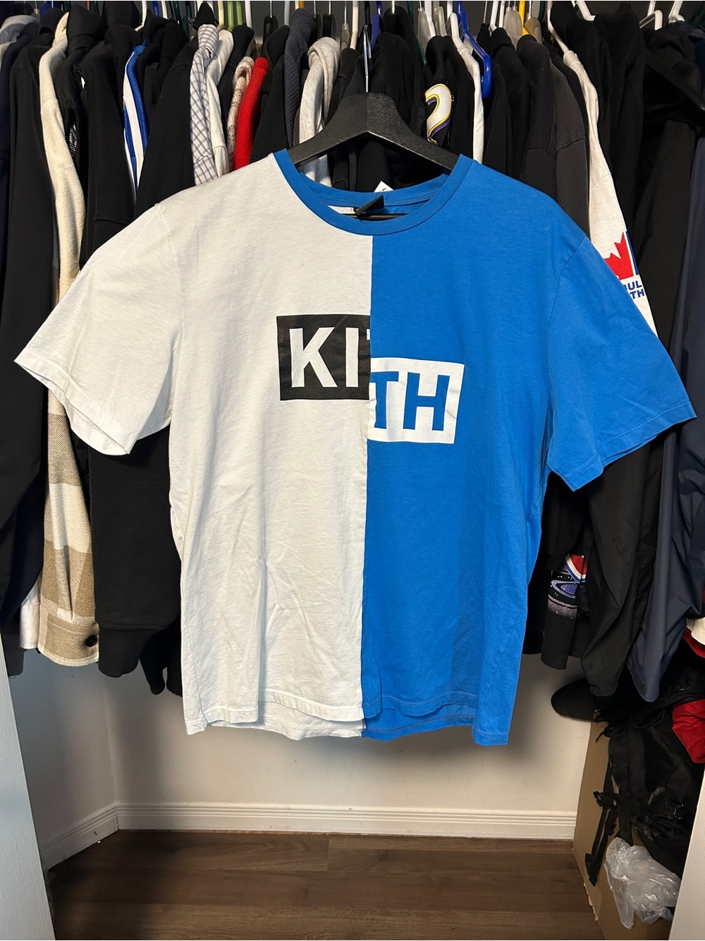 Kith Two-Tone Blue & White Split Logo Tee